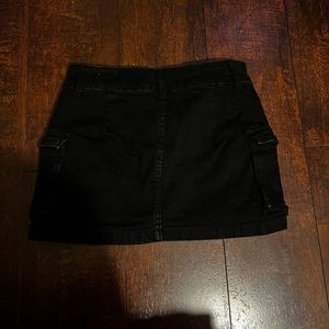 Black mini cargo skirt